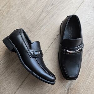 Perry Ellis EUC Toddler 11 Preschool boy black leather loafer dress shoes